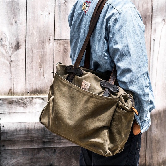 Filson Bags Filson Leather Canvas Briefcase Messenger Bag Poshmark